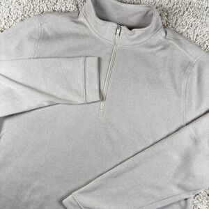Rhone Mens Commuter Quarter Zip Pullover Medium Beige Ribbed‎ Performance 100474